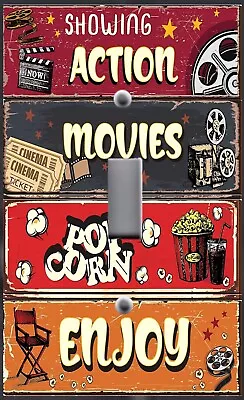$10 • Buy HOME THEATER MOVIE POPCORN CINEMA Image On Light Switch WALL Plate Cover