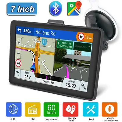 7  8GB Sat Nav Car Truck GPS Navigation Touch Screen Free Lifetime UK & EU Maps • £41.89