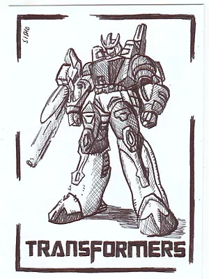 ACEO Art Sketch Card Transformers G1 Decepticon Galvatron Ink Drawing C • $16.89