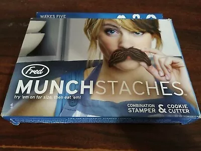 Fred MunchStaches Combination Cookie Stamper & Cutter 5 Mustache Styles • $7.49