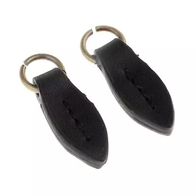 2Pcs Leaf Shape PU Leather Zipper Pull Tabs Puller DIY Purse • $14.99