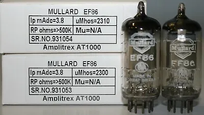 EF86 Mullard  O  Getter Made In Gt.Britain Amplitrex Tested Qty 1 Match Pair • $118