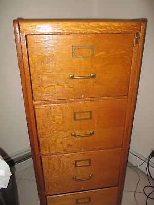 Vintage Tiger Oak Filing Cabinet Four Drawer. MINT! • $150