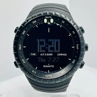 Suunto Core Men All Black Digital Steel Compass Altimeter & Barometer 49mm Watch • $155