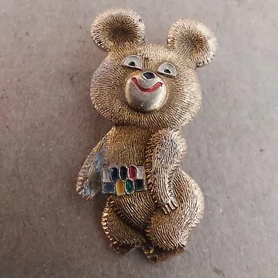 1980 MOSCOW USSR Olympic Games Mascot MISHA The Bear Pin Badge#5B • $9.50