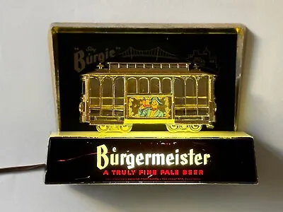 Vintage Burgermeister Beer Lighted San Francisco Cable Car Bar Sign California • $149.95