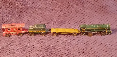 Vintage Toy Tin Litho Train Set Wind-up Ranger 4 Piece • $19.99