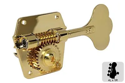 GOTOH GBR640 Res-o-lite Reverse Wind Bass Tuning Machines - 4L X 1R - Gold • $157.74