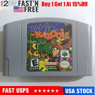 For Nintendo 64 N64 Game Card Cartridge Console Banjo Kazooie US Version • $17.89