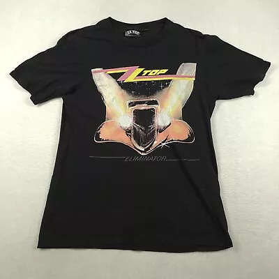 ZZ Top T-Shirt Black Short Sleeve Adult Graphic Tee Eliminator Size M Rock • $12.60