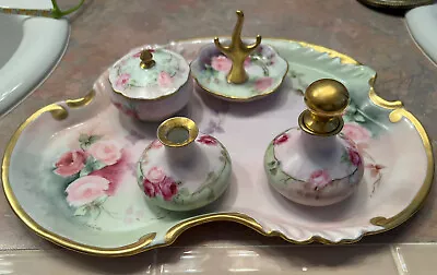 Antique Limoges 7~Piece Vanity Tray Set Artist Signed See Details • $459