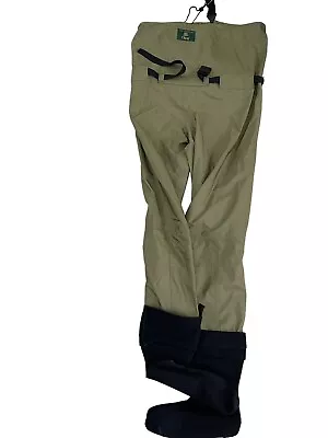 Orvis Men’s Fishing Waders W Suspenders & Stockingfoot Mustard Brown Adj Med Lar • $49.99