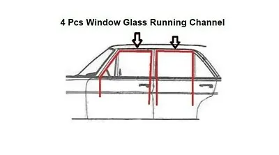 Mercedes Benz W123 Rubber Door Window Running Channel Gasket Seals 4 Pcs • $104.40