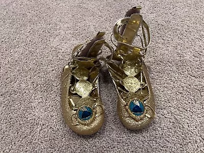 Disney Princess Brave Merida Gold Shoes Tie Up Sandals 11/12 Costume Deluxe Rare • $10