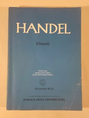 Handel Messiah Vocal Score Based On Urtext Of Halle Handel Ed 1972 • £7.72