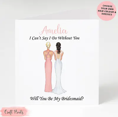 Personalised Will You Be My Bridesmaid Card Maid Of Honour Bridesmaid • £3