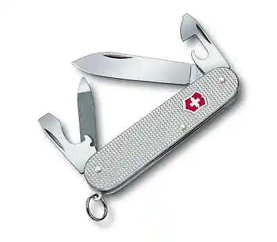 Victorinox Swiss Army Pocket Knife Cadet Silver Alox 84 Mm 0.2601.26-033-x1 • $43.99