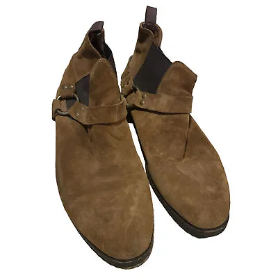 Frye Scott Chelsea Harness Brown Suede Mens Size 11 Ankle Boot • $55.82