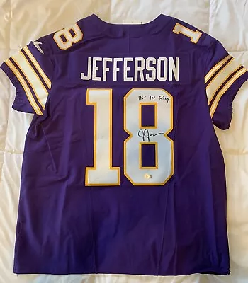 Justin Jefferson Signed Inscribed Minnesota Vikings Nike Elite Jersey Beckett • $695