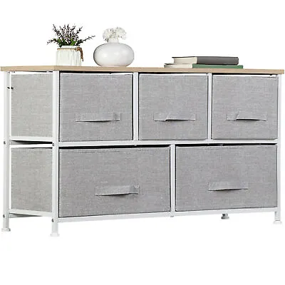 Dresser For Bedroom Storage With 5 Drawer Organizer Closet Chest Fabric Cabinet  • $42.58