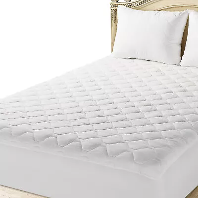 Quilted Mattress Pad Fitted Deep Pocket Sheet Mattress Cover Hypoallergenic New • $49.89