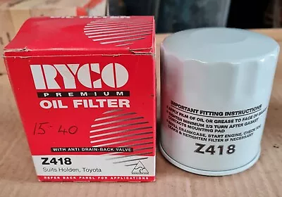  Ryco Oil Filter Part Z418 Suits Holden Toyota • $12