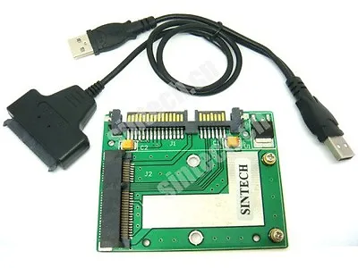 SINTECH MSATA SSD To 1.8  Half SATA Adapter Converter Card +USB SATA Cable • $13.99