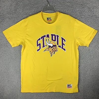 Rare Minnesota Vikings NFL X STAPLE T-Shirt Yellow Mens Size Large NEW • $8.98