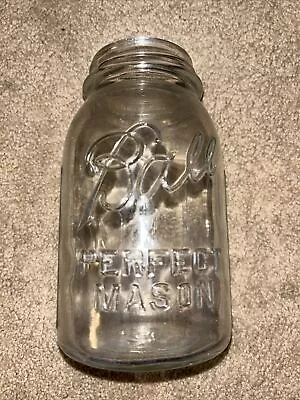 Vintage Ball Perfect Mason Round Clear Glass Half Gallon #10 Standard Mouth Jar • $0.99