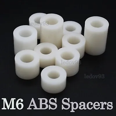 £2.82 • Buy M6 6mm WHITE ABS Plastic SPACER STANDOFF THICK Round NYLON Washers