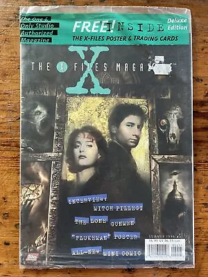NEW THE X FILES MAGAZINE 2 SUMMER 1996 Sealed Poster + Trading Cards Sci-Fi Rare • $16