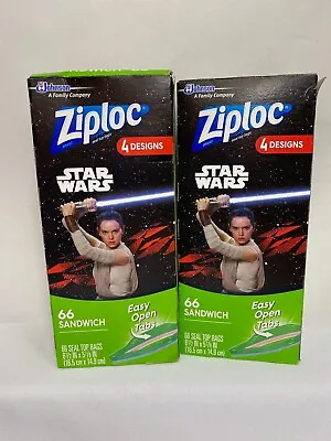 (2) Ziploc 66 Sandwich Bags Star Wars 6 1/2 X 5 7/8 Seal Top 132 Poly Zipper • £8.11