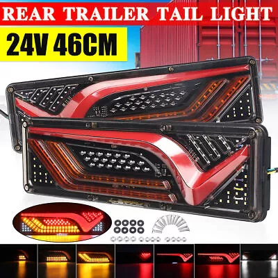 $24.88 • Buy Pair 24V 74 LED Tail Light Stop Brake Dynamic Lamp Indicator Truck Trailer RV