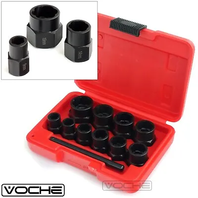 Locking Wheel Nut Removers 10pc Grip & Twist Sockets Damaged Rounded Bolts Voche • £13.27