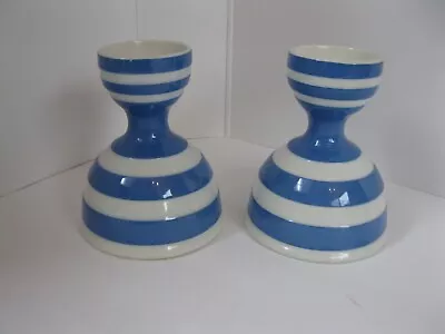 T.G. Green Double Egg Cups Cornishware Blue Pair • $77.09