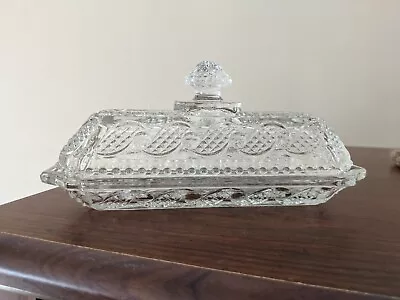 Vintage Avon Clear Glass Butter Dish Cape Cod Waves Pattern • $40