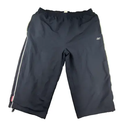 Reebok Classic 3/4 Joggers Shorts Navy Size L Polyester Mens Vintage • $17.72