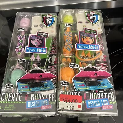 Monster High Lot Of 2 Create-A-Monster Design Lab Nocturnal & Mystical Add-On • $59.95