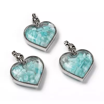 £7.89 • Buy Chakra Gemstone Necklace Pendant Healing Natural Crystal Heart Jewellery Reiki