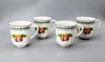 Villeroy & Boch French Garden Noel Christmas  Porcelain Mugs Sets Of 2 • $72