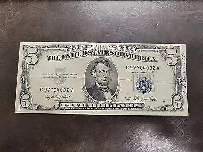 1953 $5 Silver Certificate Bill Five Dollar CIRCULATED NICE • $9.95