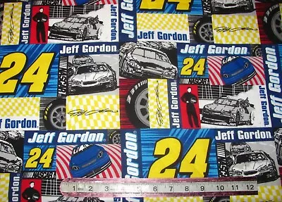 18  X 24  NASCAR Jeff Gordon #24 Race Car Wheels Flags Patches On Cotton Fabric • $1.89