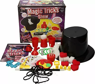 Kids Magic Tricks Toy Set Magic Wand Magician's Hat & Rabbit Trick Age 6+ Gift • £12.39