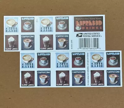 Espresso Drinks Sheet Of 20 Stamps 1 Booklet Celebration Invitation Party Stamps • $11.99