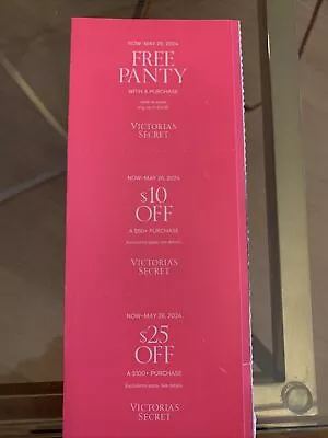 3-Victoria’s Secret Coups Panty W/Purchase $10 Off + $25 Off Exp 5/26 • $8.98