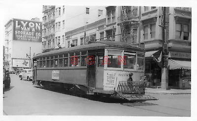 3aa357 Rp 1947 Market Street Railway Sf Car #968 On Turk At Taylor St • $8.99