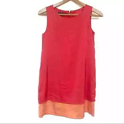 Mango Sleeveless Layered Shift Tank Dress Red Orange XS • $21.99