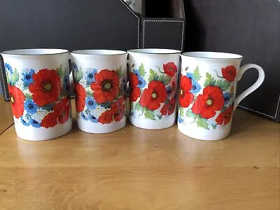 £16 • Buy 4 Kirsty Jayne China Hand Decorated  'Poppy' Mugs