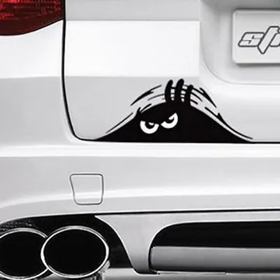 Car Peeking Monster Funny Cute Sticker Waterproof Decal Vinyl Black Universal  • $3.84