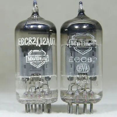 Matched Pair Mullard 12AU7/ECC82 Short Plate O-Getter Mitcham England Strong • $140